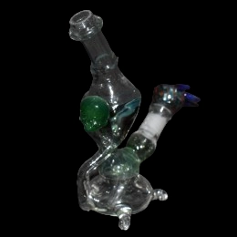 Bang en verre soufflé - modèle skull boog - Type recycler