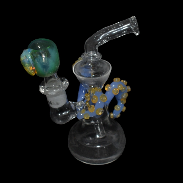 Bang en verre soufflé - modèle tentacules uv reactif - Type bang droit
