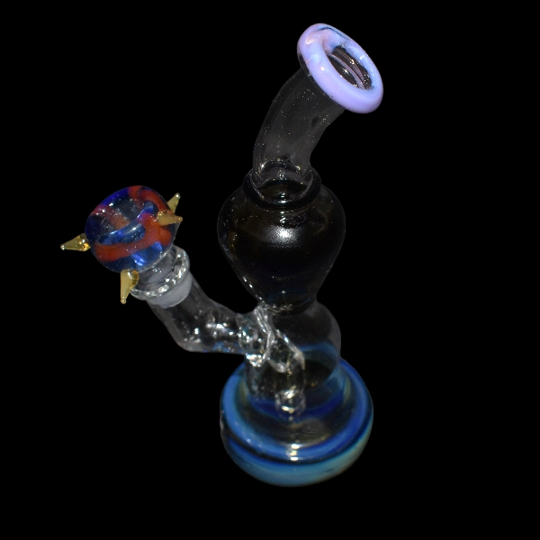 Bang en verre soufflé - modèle black silver  - Type bang droit