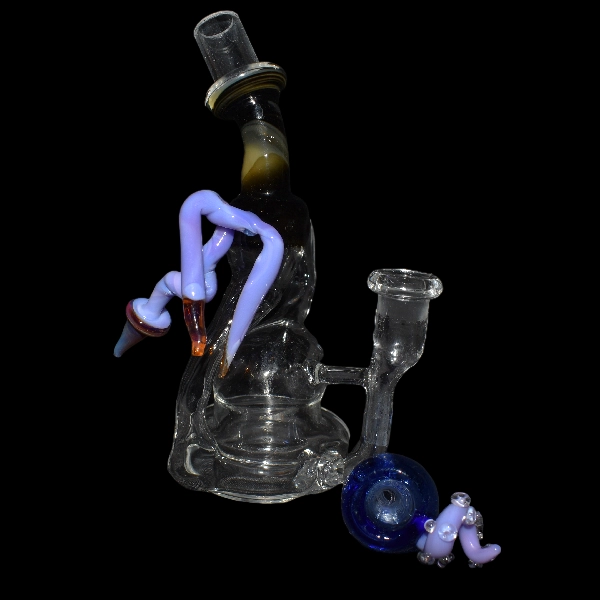Bang en verre soufflé - modèle monster tentacules - Type recycler