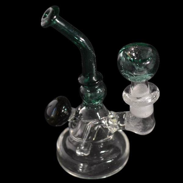 Bang en verre soufflé - modèle émeraude galaxy - Type bang droit