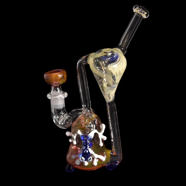 Bang en verre soufflé - modèle rose frog - Type recycler