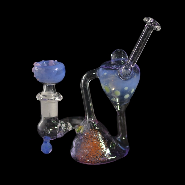 Bang en verre soufflé - modèle frog from mars - Type recycler