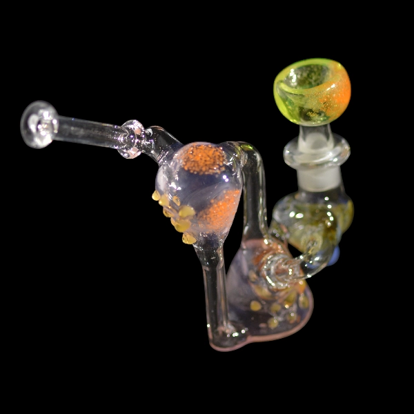 Bang en verre soufflé - modèle Orange céleste - Type recycler