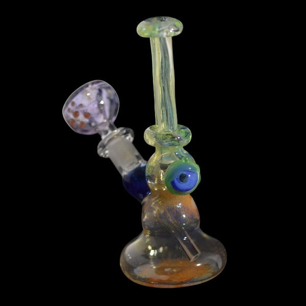 Bang en verre soufflé - modèle oeil bleu - Type bang droit