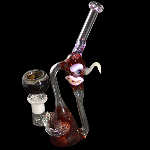 Bang en verre soufflé - modèle monster red - Type recycler
