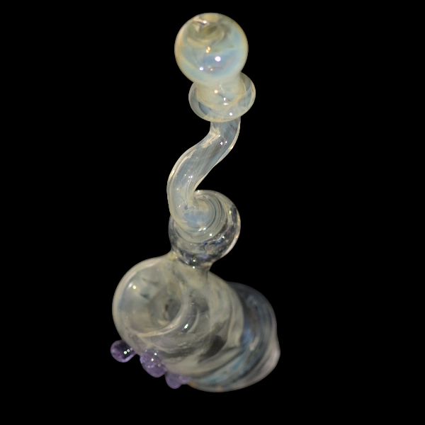 Bang en verre soufflé - modèle globe purple silver - Type bubbler