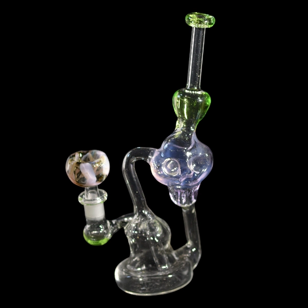 Bang en verre soufflé - modèle aztec skull - Type recycler